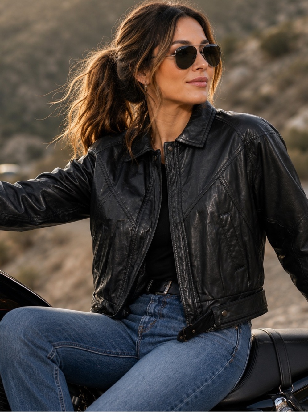 Vintage The Leather Ranch Genuine Leather Jacket Small Black Made in Canada